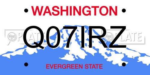 Q07IRZ Washington License Plate