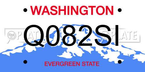 Q082SI Washington License Plate