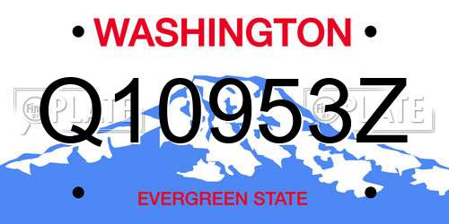 Q10953Z Washington License Plate