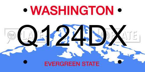 Q124DX Washington License Plate