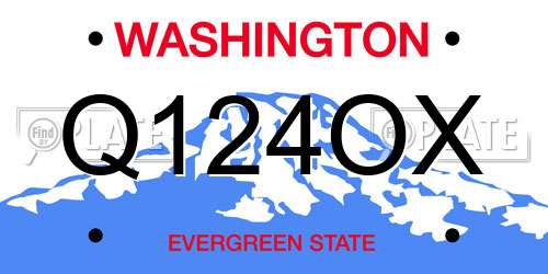 Q124OX Washington License Plate