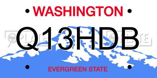 Q13HDB Washington License Plate