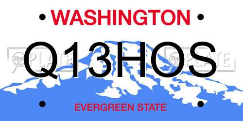 Q13HOS Washington License Plate
