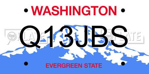 Q13JBS Washington License Plate