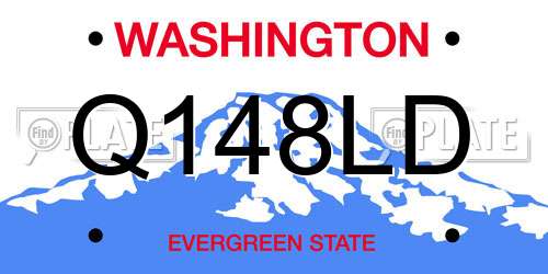 Q148LD Washington License Plate