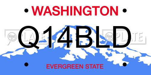 Q14BLD Washington License Plate