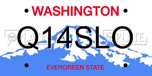 Q14SLO Washington License Plate
