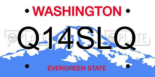 Q14SLQ Washington License Plate