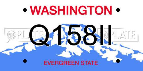 Q158II Washington License Plate