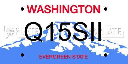Q15SII Washington License Plate