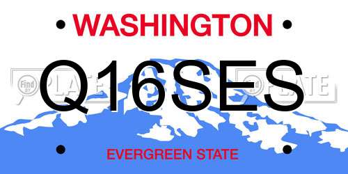 Q16SES Washington License Plate