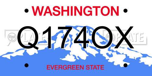Q174OX Washington License Plate
