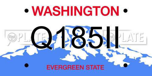 Q185II Washington License Plate
