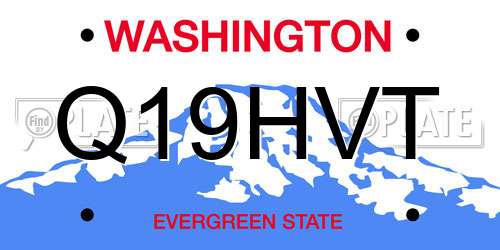Q19HVT Washington License Plate