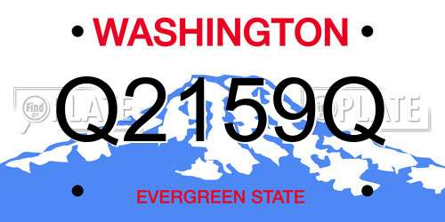 Q2159Q Washington License Plate