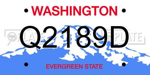 Q2189D Washington License Plate