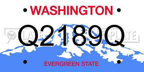 Q2189Q Washington License Plate