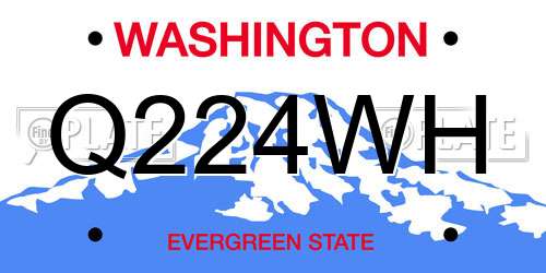 Q224WH Washington License Plate