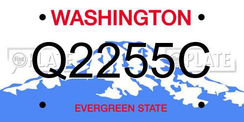 Q2255C Washington License Plate