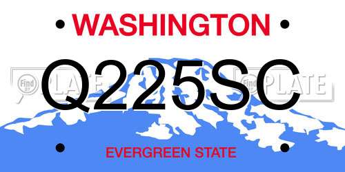 Q225SC Washington License Plate