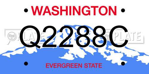 Q2288C Washington License Plate