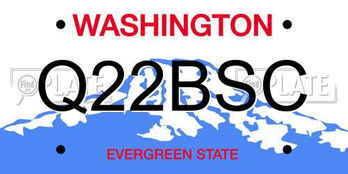 Q22BSC Washington License Plate