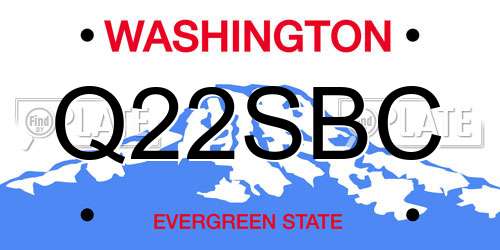 Q22SBC Washington License Plate
