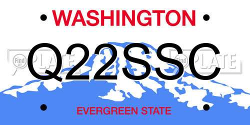 Q22SSC Washington License Plate