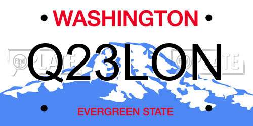 Q23LON Washington License Plate