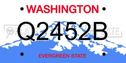Q2452B Washington License Plate