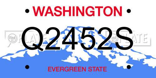 Q2452S Washington License Plate