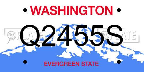 Q2455S Washington License Plate