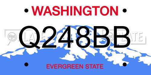 Q248BB Washington License Plate