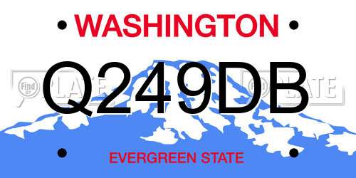 Q249DB Washington License Plate