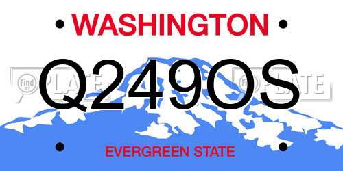 Q249OS Washington License Plate