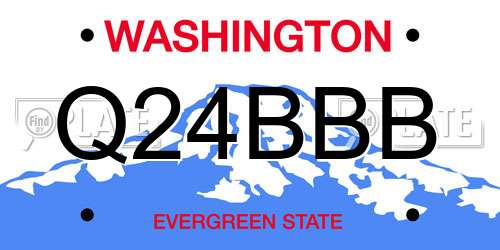 Q24BBB Washington License Plate