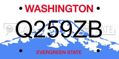 Q259ZB Washington License Plate