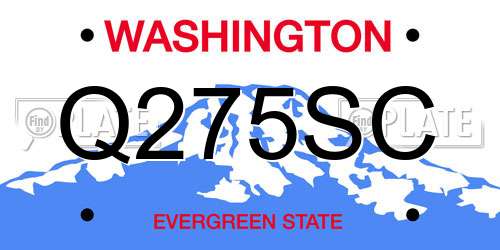 Q275SC Washington License Plate