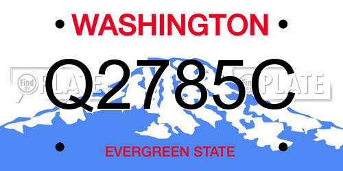 Q2785C Washington License Plate