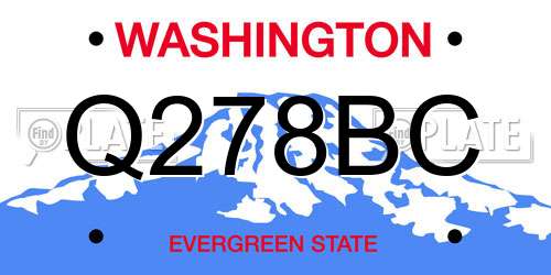 Q278BC Washington License Plate