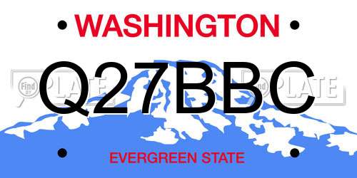 Q27BBC Washington License Plate