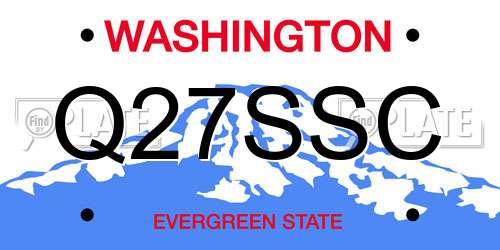 Q27SSC Washington License Plate