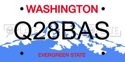 Q28BAS Washington License Plate