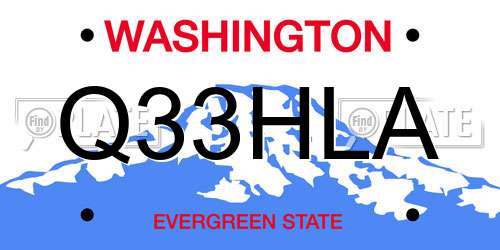Q33HLA Washington License Plate