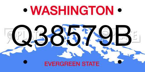 Q38579B Washington License Plate