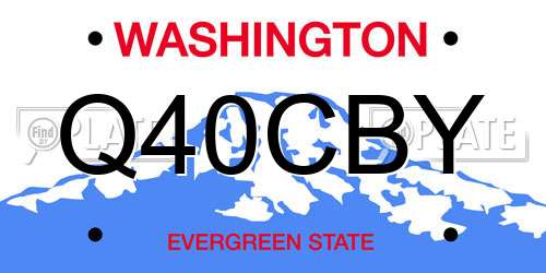 Q40CBY Washington License Plate