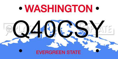 Q40CSY Washington License Plate