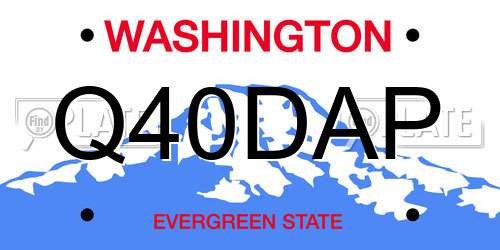 Q40DAP Washington License Plate