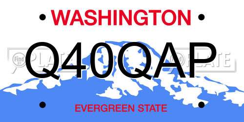 Q40QAP Washington License Plate