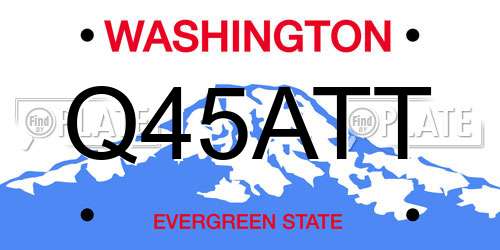 Q45ATT Washington License Plate